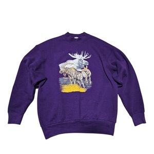 Vintage Fruit Of The Loom Moose Crewneck Sweater